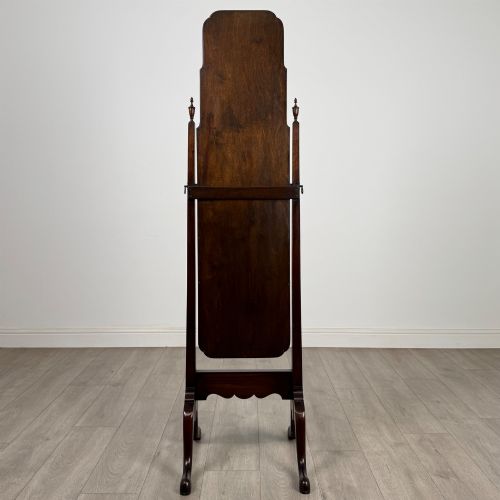 fig 5. Antique 20th Century Georgian Style Cheval Mirror In Mahogany