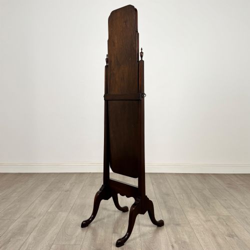fig 6. Antique 20th Century Georgian Style Cheval Mirror In Mahogany