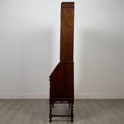 fig 3. Antique 20th Century Edwardian Bureau Bookcase In Oak