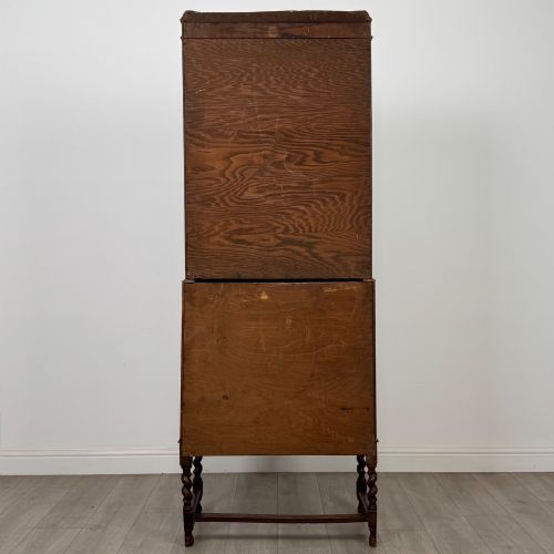 fig 5. Antique 20th Century Edwardian Bureau Bookcase In Oak