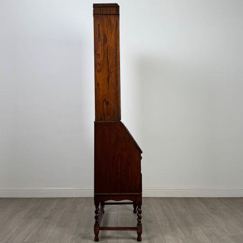 fig 7. Antique 20th Century Edwardian Bureau Bookcase In Oak