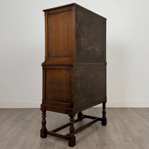 ANTIQUE 20TH CENTURY EDWARDIAN CHEST ON CHEST IN OAK - ADDITIONAL PHOTO 3