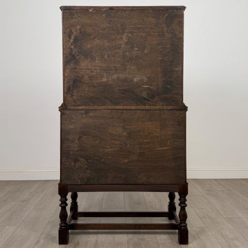 ANTIQUE 20TH CENTURY EDWARDIAN CHEST ON CHEST IN OAK - ADDITIONAL PHOTO 4