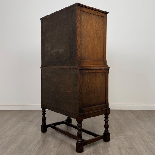 ANTIQUE 20TH CENTURY EDWARDIAN CHEST ON CHEST IN OAK - ADDITIONAL PHOTO 5