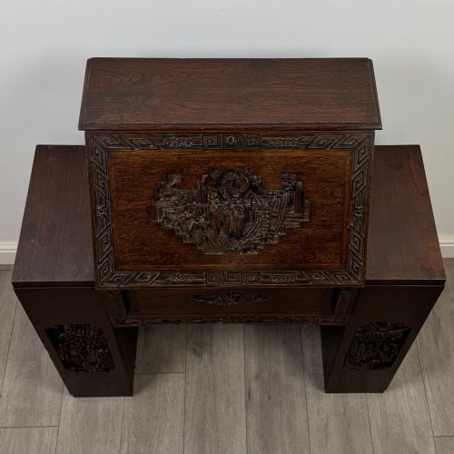 ANTIQUE 20TH CENTURY BUREAU IN CHINESE ROSEWOOD - ADDITIONAL PHOTO 9