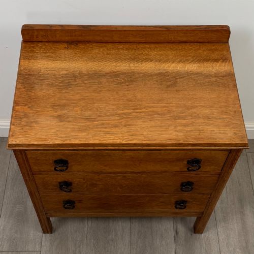 ANTIQUE 20TH CENTURY CHEST OF DRAWERS IN GOLDEN OAK - ADDITIONAL PHOTO 8
