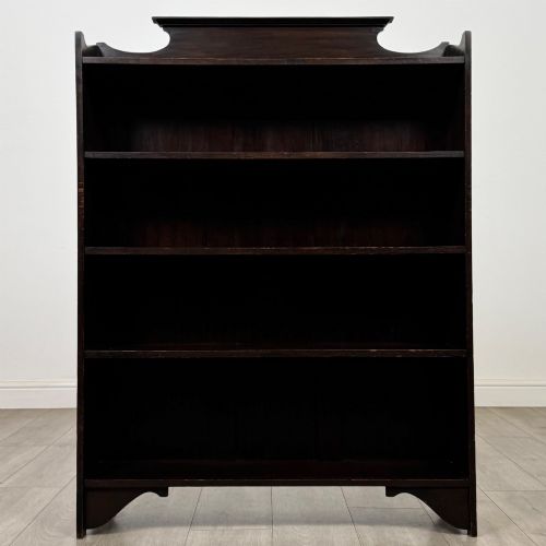 ANTIQUE 20TH CENTURY EDWARDIAN OPEN BOOKCASE IN OAK - ADDITIONAL PHOTO 1