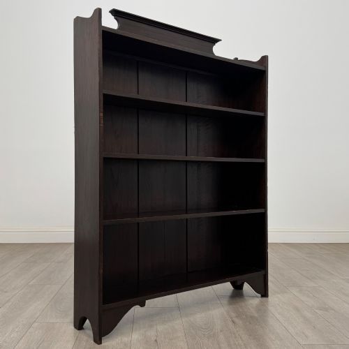 ANTIQUE 20TH CENTURY EDWARDIAN OPEN BOOKCASE IN OAK - ADDITIONAL PHOTO 8