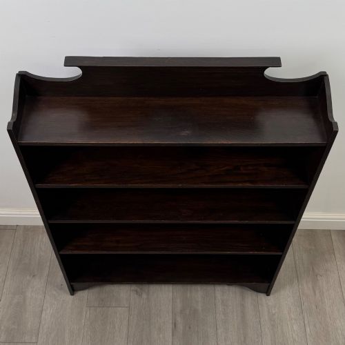 ANTIQUE 20TH CENTURY EDWARDIAN OPEN BOOKCASE IN OAK - ADDITIONAL PHOTO 9