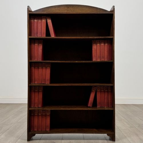 ANTIQUE 20TH CENTURY EDWARDIAN OPEN BOOKCASE IN OAK