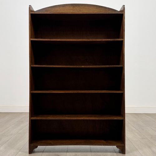 ANTIQUE 20TH CENTURY EDWARDIAN OPEN BOOKCASE IN OAK - ADDITIONAL PHOTO 1