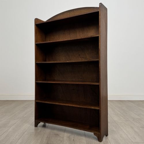 ANTIQUE 20TH CENTURY EDWARDIAN OPEN BOOKCASE IN OAK - ADDITIONAL PHOTO 2