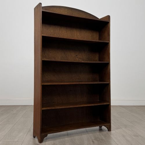 ANTIQUE 20TH CENTURY EDWARDIAN OPEN BOOKCASE IN OAK - ADDITIONAL PHOTO 8