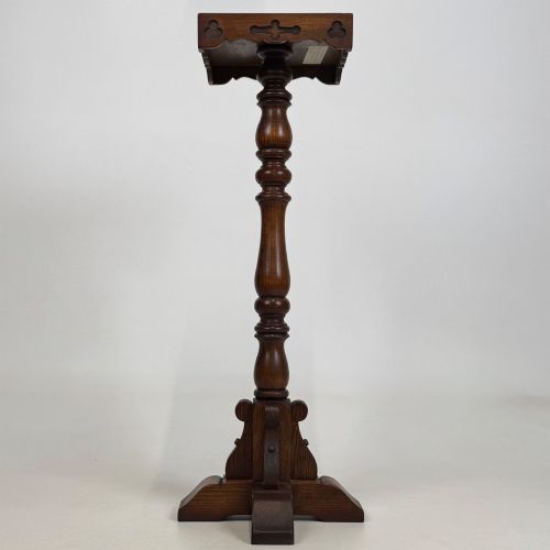 fig 2. Antique 20th Century Decorative Plant Stand In Oak