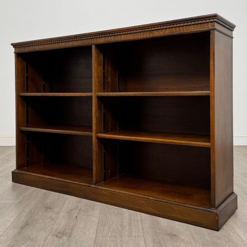 ANTIQUE 20TH CENTURY LARGE OPEN BOOKCASE IN OAK - ADDITIONAL PHOTO 2
