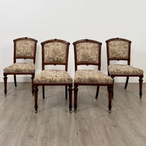 antique 20th century edwardian set of 4 oak dining chairs - CATEGORY: ANTIQUE CHAIRS - DATED EDWARDIAN