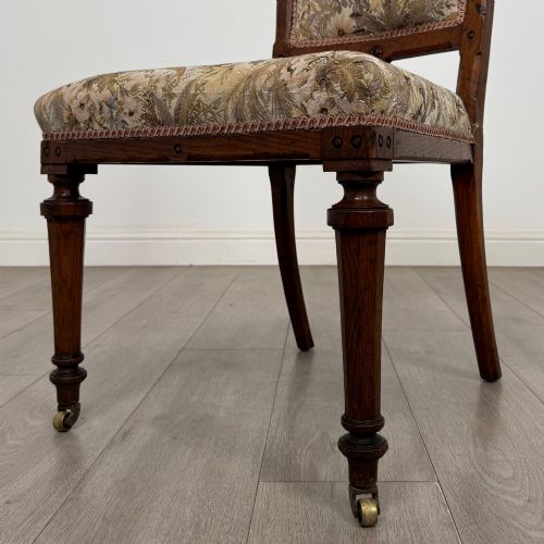 ANTIQUE 20TH CENTURY EDWARDIAN SET OF 4 OAK DINING CHAIRS - ADDITIONAL PHOTO 4