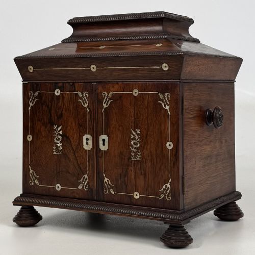 ANTIQUE 18TH CENTURY REGENCY CAMPAIGN BOX IN ROSEWOOD - ADDITIONAL PHOTO 2
