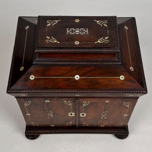 ANTIQUE 18TH CENTURY REGENCY CAMPAIGN BOX IN ROSEWOOD - ADDITIONAL PHOTO 9
