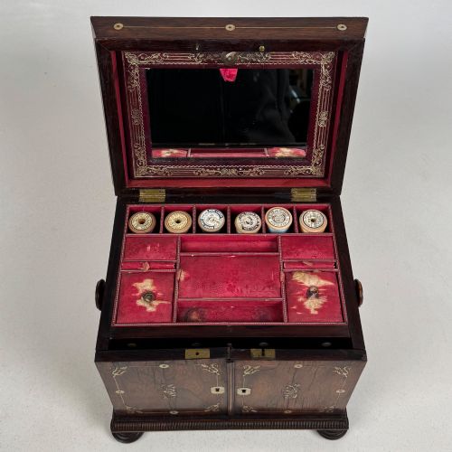 ANTIQUE 18TH CENTURY REGENCY CAMPAIGN BOX IN ROSEWOOD - ADDITIONAL PHOTO 10