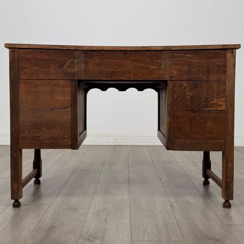 ANTIQUE 20TH CENTURY EDWARDIAN CARVED OAK DESK - ADDITIONAL PHOTO 4