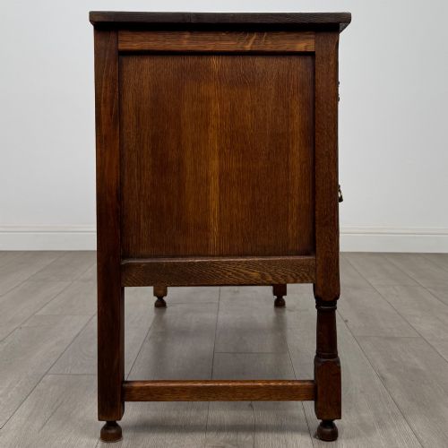 ANTIQUE 20TH CENTURY EDWARDIAN CARVED OAK DESK - ADDITIONAL PHOTO 6