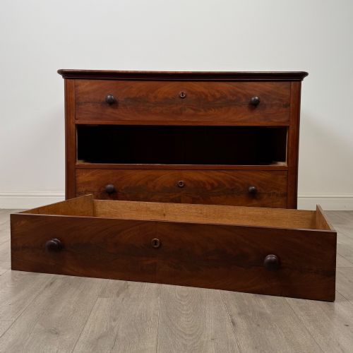 fig 6. Antique 19th Century Deep Victorian Chest Of Drawers In Mahogany