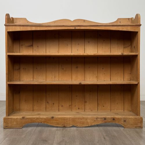 fig 1. Antique 20th Century Good Quality Open Bookcase In Pine