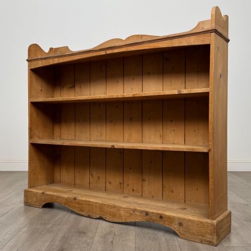 fig 2. Antique 20th Century Good Quality Open Bookcase In Pine