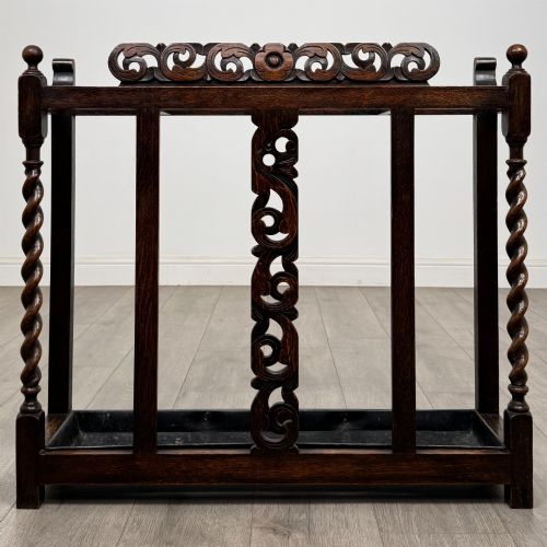 ANTIQUE 19TH CENTURY UMBRELLA STAND STICK STAND IN OAK