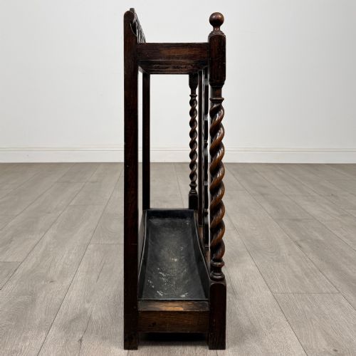 ANTIQUE 19TH CENTURY UMBRELLA STAND STICK STAND IN OAK - ADDITIONAL PHOTO 6
