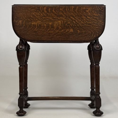 ANTIQUE 20TH CENTURY SMALL DROP LEAF SIDE TABLE IN OAK - ADDITIONAL PHOTO 6