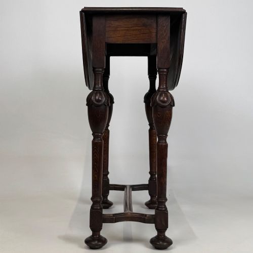ANTIQUE 20TH CENTURY SMALL DROP LEAF SIDE TABLE IN OAK - ADDITIONAL PHOTO 8