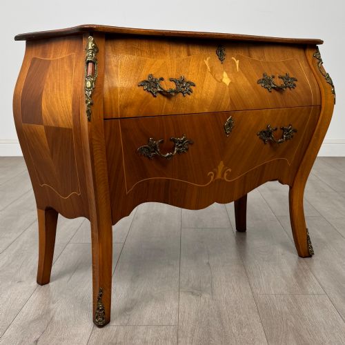 ANTIQUE 20TH CENTURY BOMBE CHEST OF DRAWERS IN WALNUT - ADDITIONAL PHOTO 7