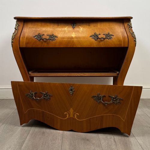 ANTIQUE 20TH CENTURY BOMBE CHEST OF DRAWERS IN WALNUT - ADDITIONAL PHOTO 9