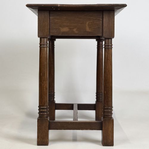 fig 2. Antique 20th Century Art Nouveau Style Side Table In Oak