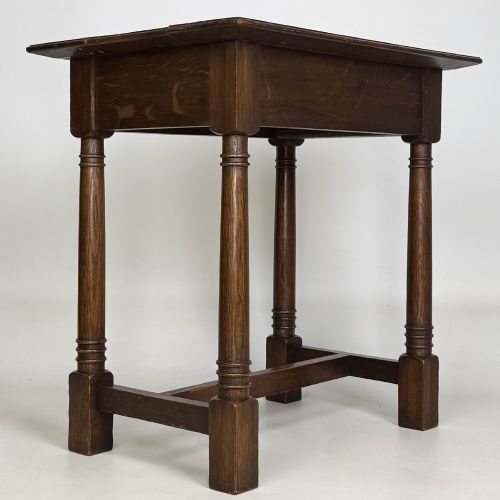 fig 3. Antique 20th Century Art Nouveau Style Side Table In Oak