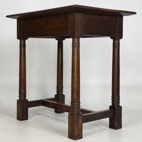 fig 5. Antique 20th Century Art Nouveau Style Side Table In Oak