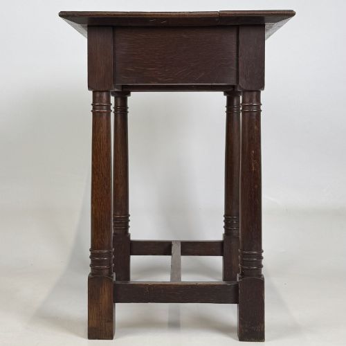 fig 6. Antique 20th Century Art Nouveau Style Side Table In Oak