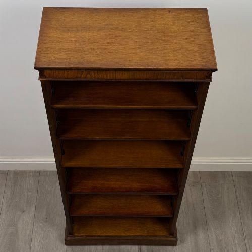 ANTIQUE 20TH CENTURY GOOD QUALITY OPEN BOOKCASE IN OAK - ADDITIONAL PHOTO 8