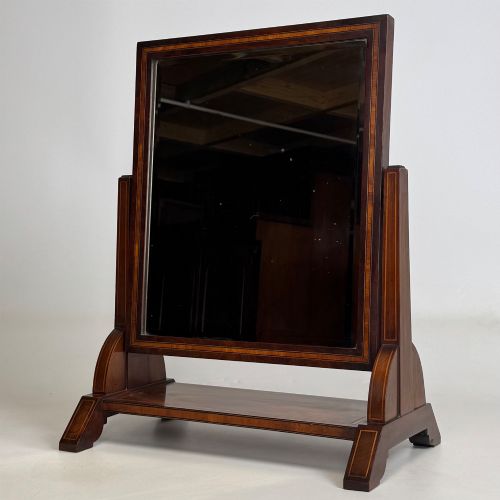 ANTIQUE 20TH CENTURY INLAID DRESSING MIRROR IN MAHOGANY - ADDITIONAL PHOTO 1
