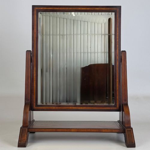ANTIQUE 20TH CENTURY INLAID DRESSING MIRROR IN MAHOGANY - ADDITIONAL PHOTO 10