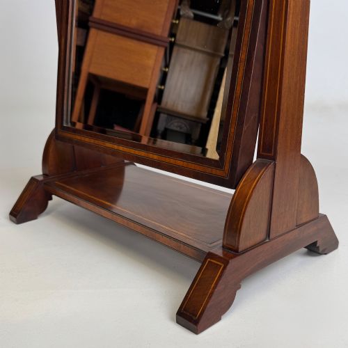 ANTIQUE 20TH CENTURY INLAID DRESSING MIRROR IN MAHOGANY - ADDITIONAL PHOTO 11