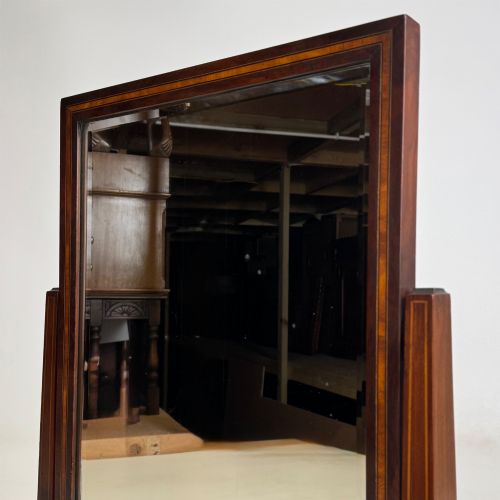 ANTIQUE 20TH CENTURY INLAID DRESSING MIRROR IN MAHOGANY - ADDITIONAL PHOTO 12