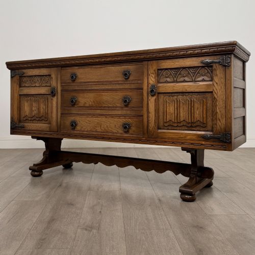 fig 2. Antique 20th Century Carved Sideboard In Oak