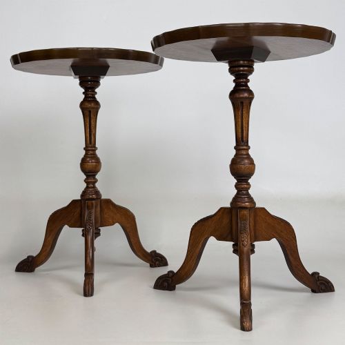 antique 20th century pair of small side tables in mahogany - CATEGORY: ANTIQUE TABLES - DATED EDWARDIAN