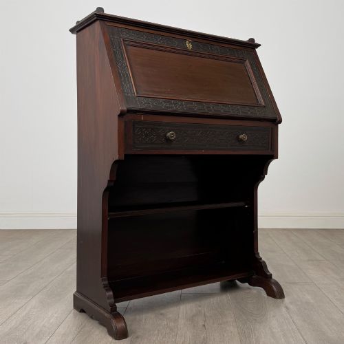 ANTIQUE 20TH CENTURY CHIPPENDALE STYLE BUREAU IN MAHOGANY - ADDITIONAL PHOTO 8