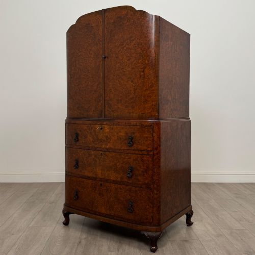 ANTIQUE 20TH CENTURY EDWARDIAN CUPBOARD IN BURR WALNUT - ADDITIONAL PHOTO 2