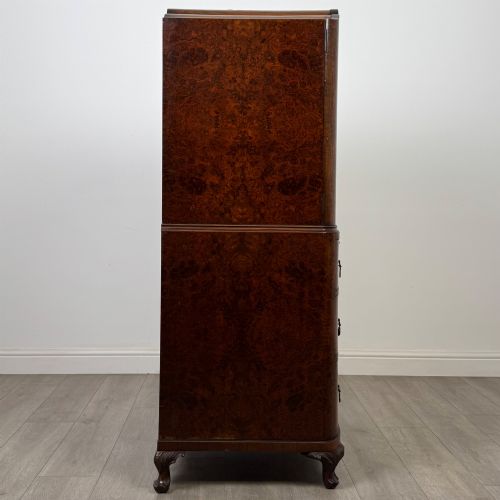 ANTIQUE 20TH CENTURY EDWARDIAN CUPBOARD IN BURR WALNUT - ADDITIONAL PHOTO 7