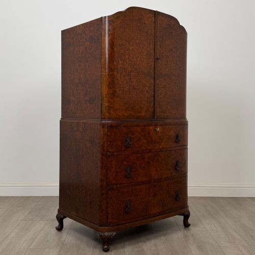 ANTIQUE 20TH CENTURY EDWARDIAN CUPBOARD IN BURR WALNUT - ADDITIONAL PHOTO 8